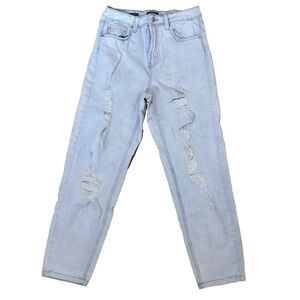 Wild Fable High Rise Mom Jeans Distressed Women's size 2 Light Blue Denim jeans